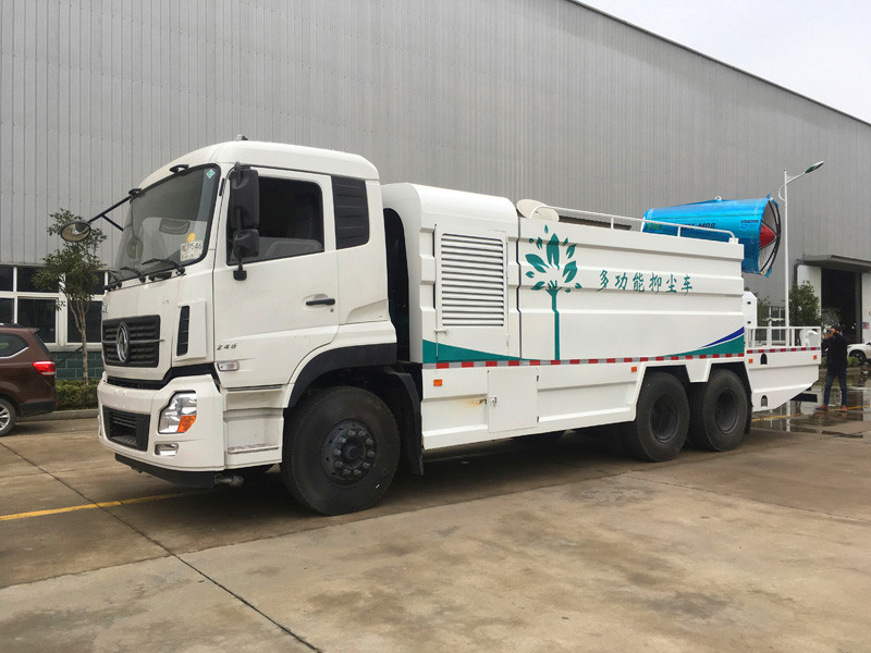 東風天龍12立方多功能抑塵車-高空建筑沖洗噴霧降塵車-湖北程力
